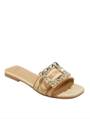 A New Day Kelsey Rhinestone Buckle Slide Sandals Size Women's 9